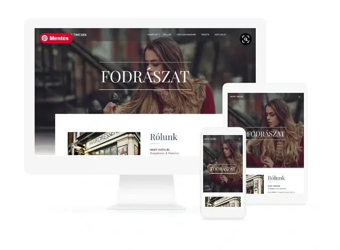 Fodrász szalon weboldal – fotózás, design, arculat